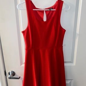 Express red ribbed dress